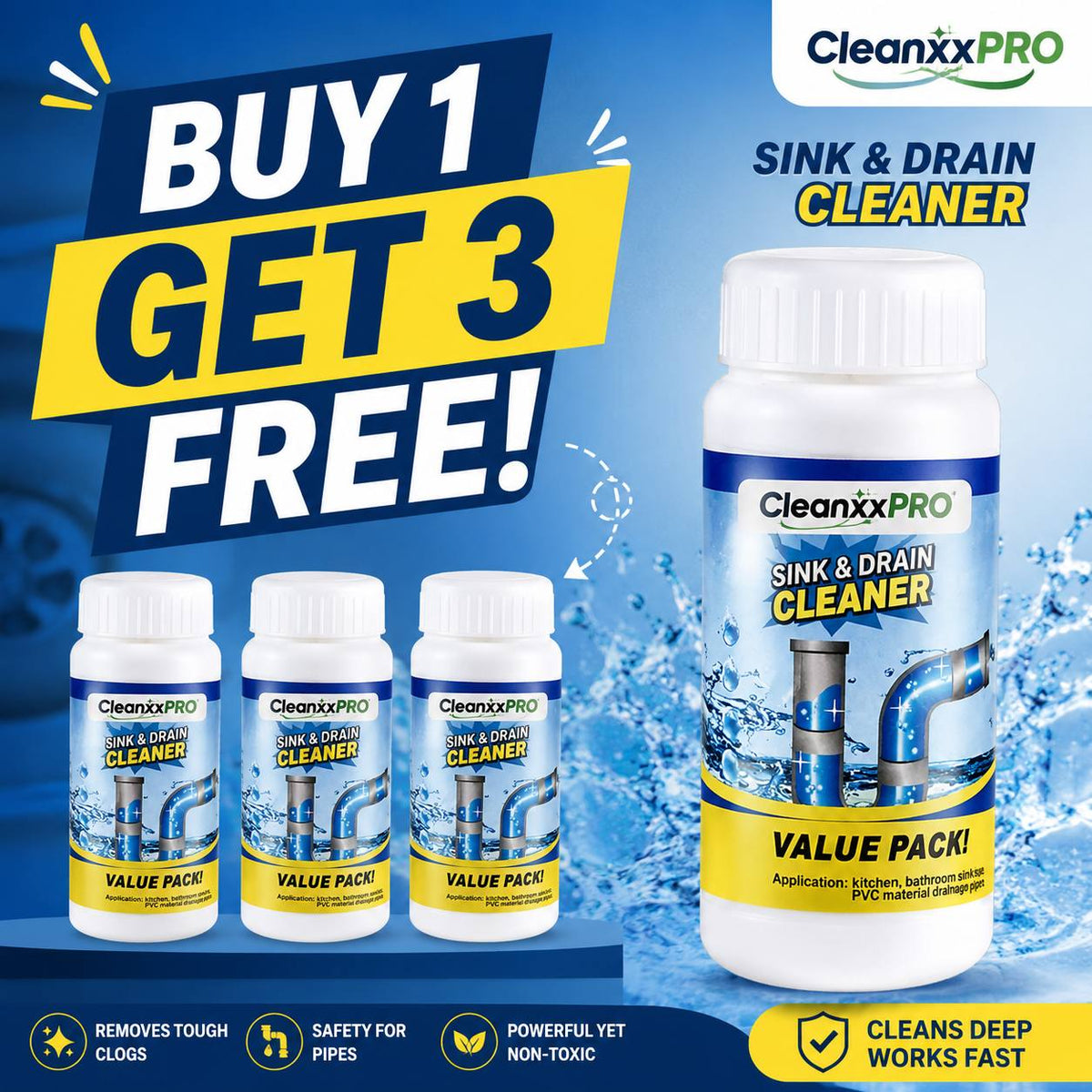 Powerful Sink & Drain Cleaner - Buy 1 Get 3 Free