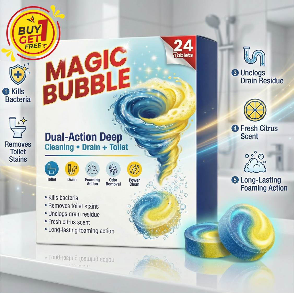 Magic Bubble Cleaning Tablets | 🔥BUY 1 GET 3 FREE🔥